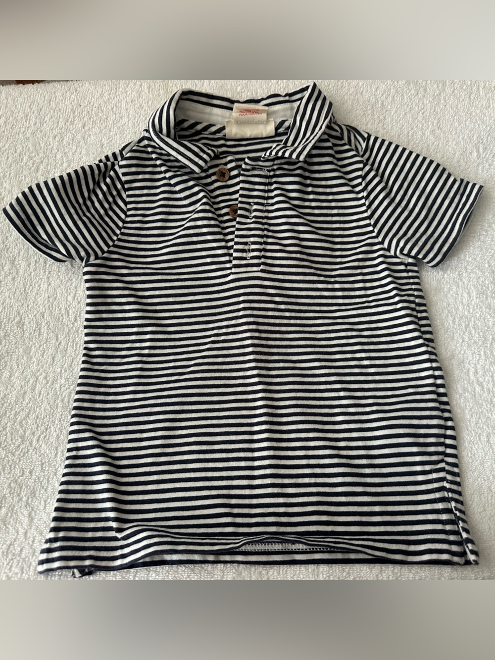 Striped Kids' Polo Shirt in Navy & White
